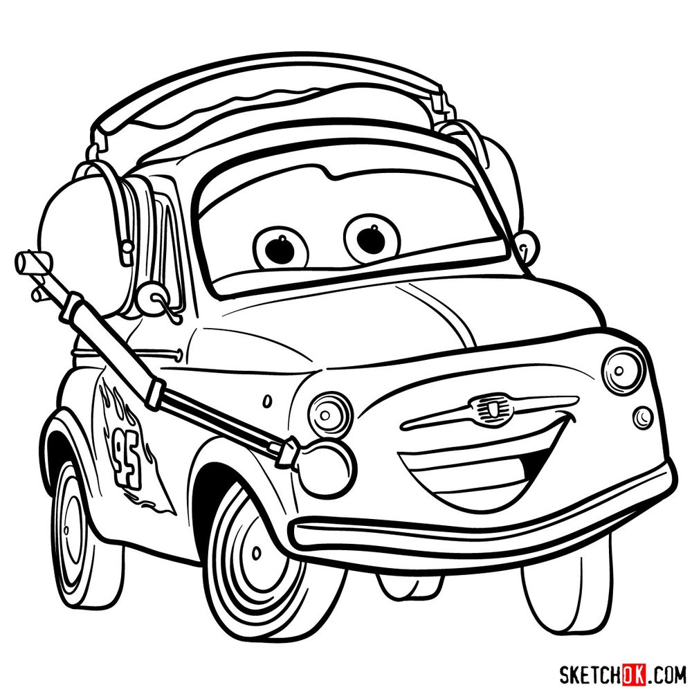 How to draw Luigi from Pixar Cars