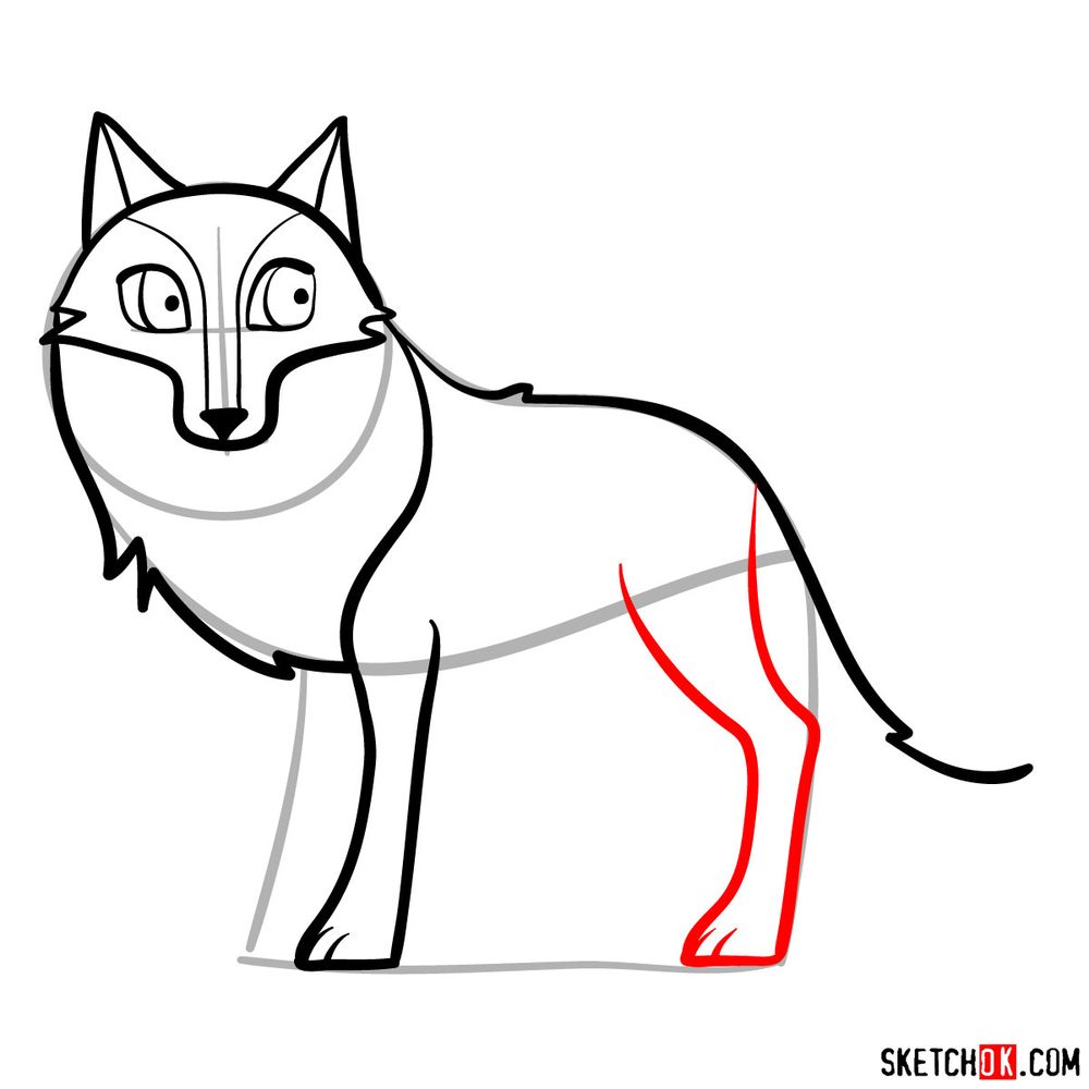 How to draw Mebh as a wolf - step 09