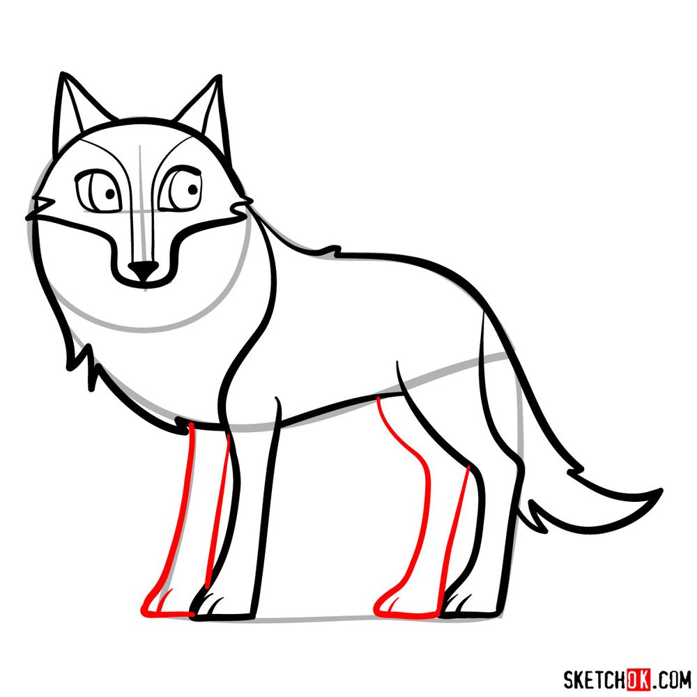 How to draw Mebh as a wolf - step 11
