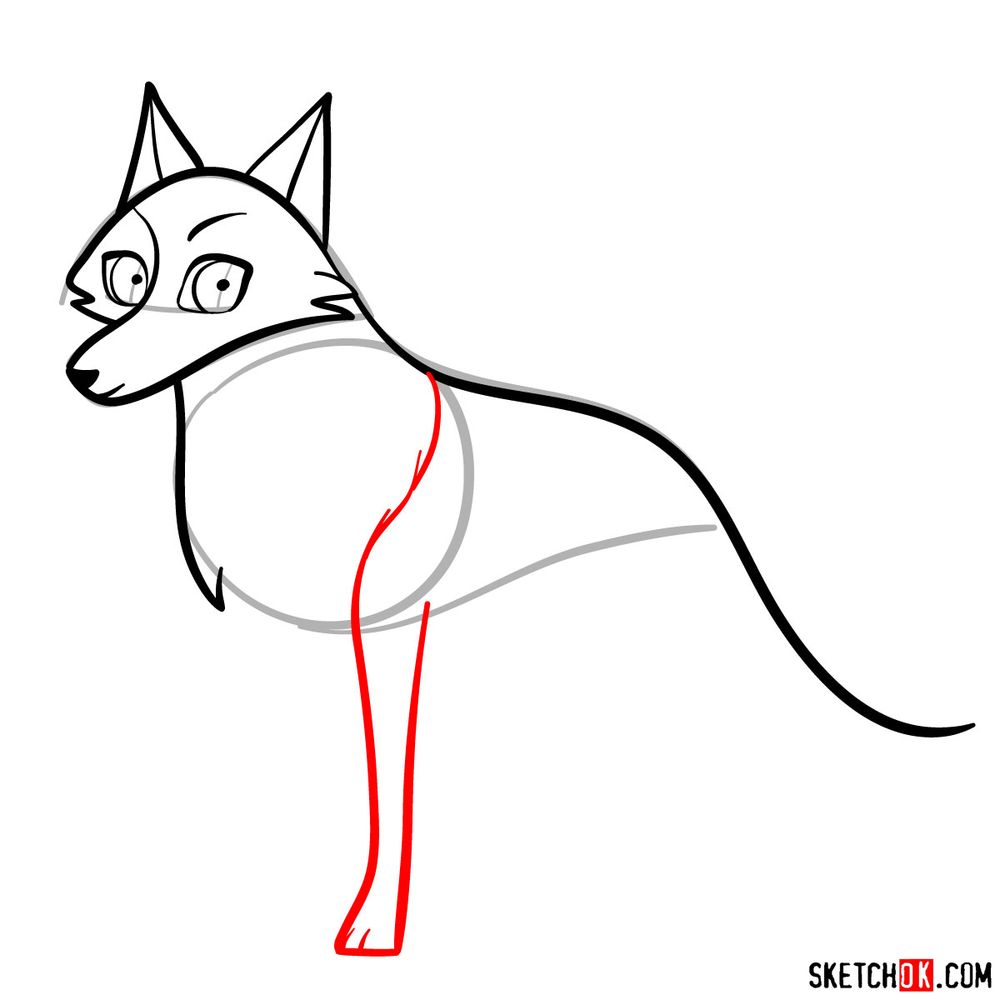 How to draw Robyn as a wolf - step 06