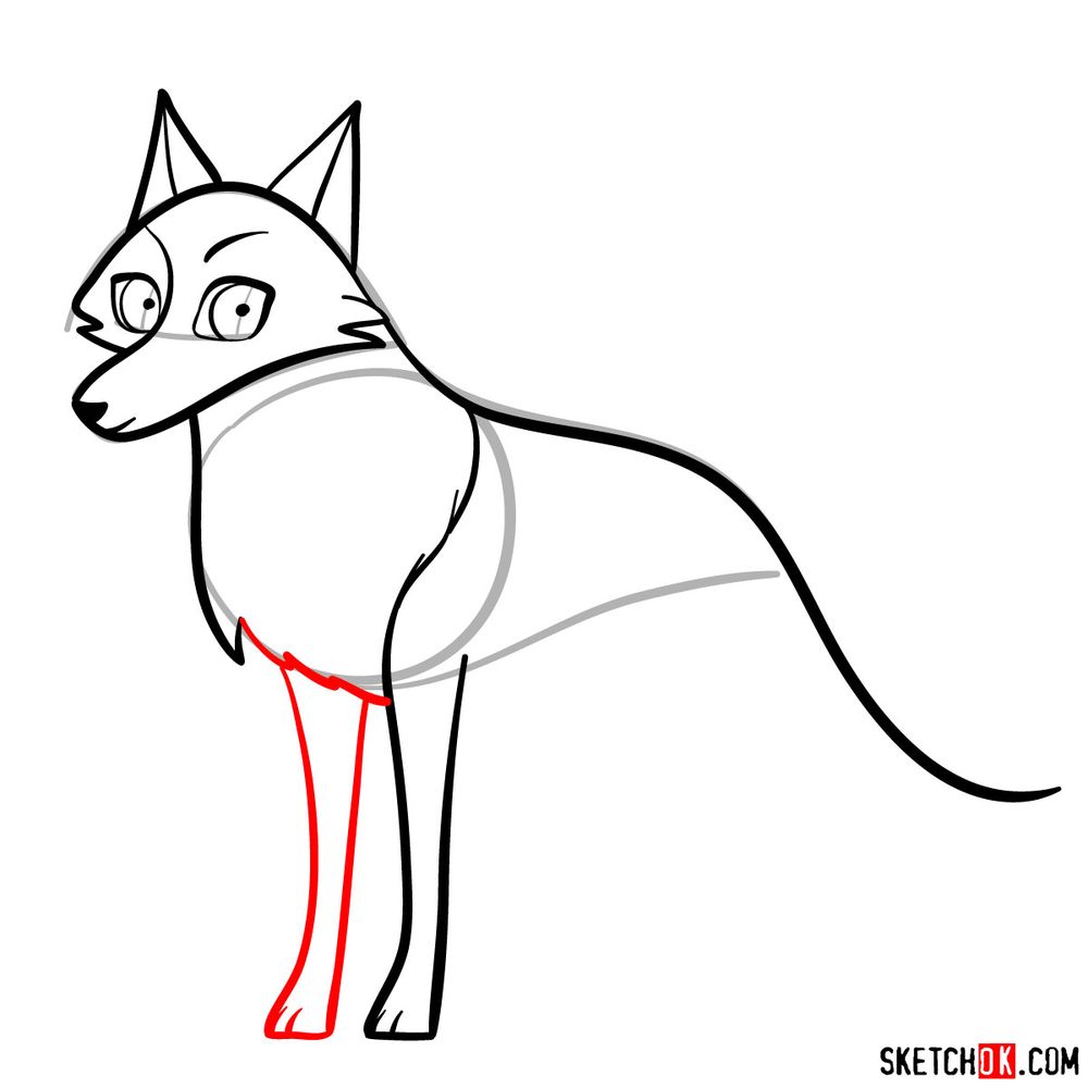 How to draw Robyn as a wolf - step 07