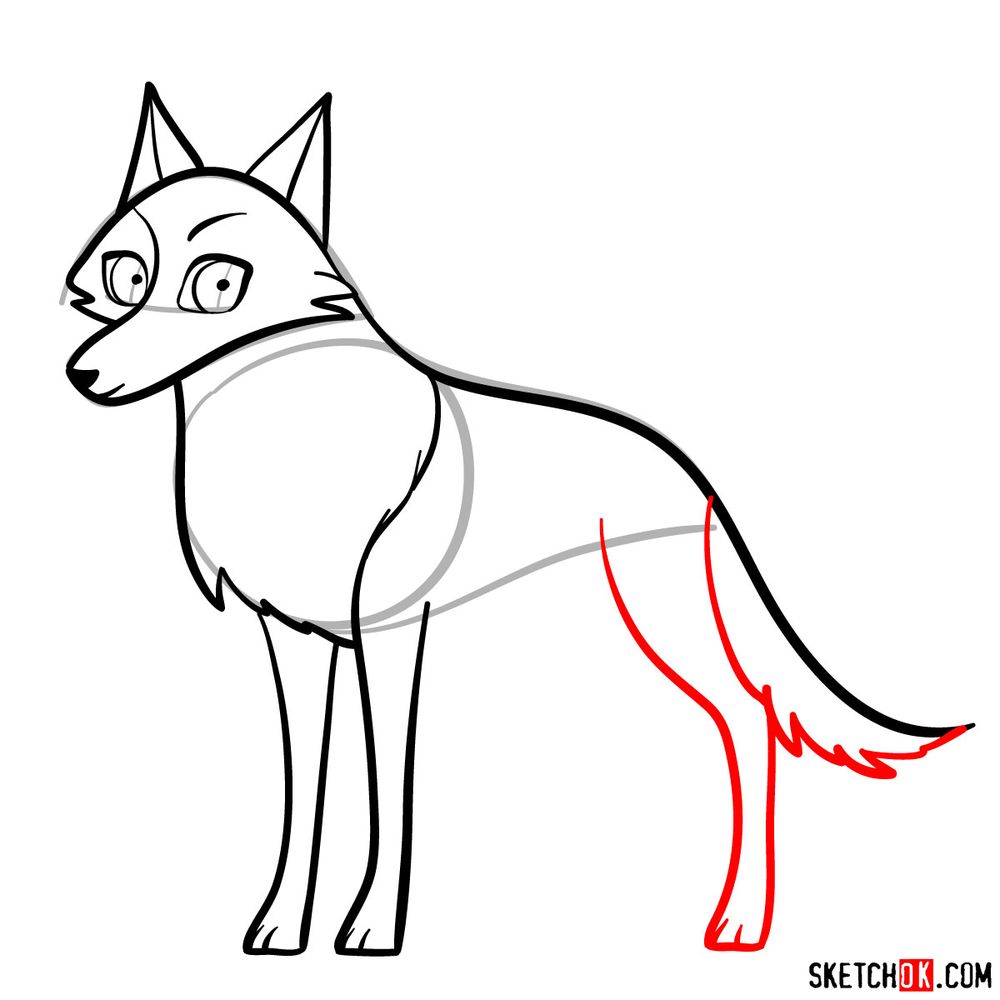How to draw Robyn as a wolf - step 08