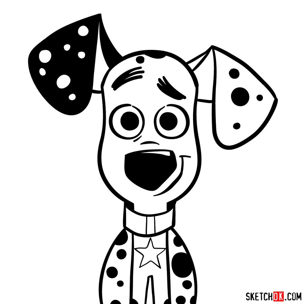 How to draw Dylan Dalmatian
