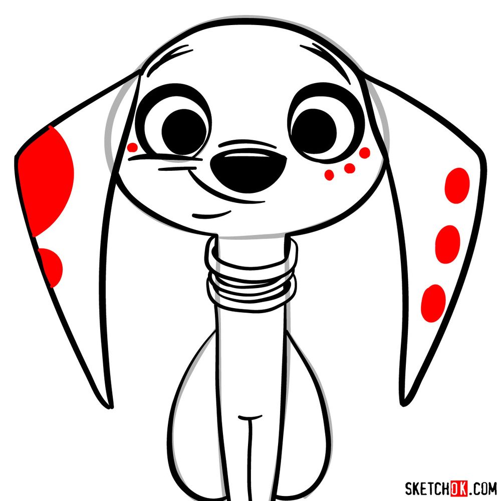 How to draw Dolly Dalmatian - step 10