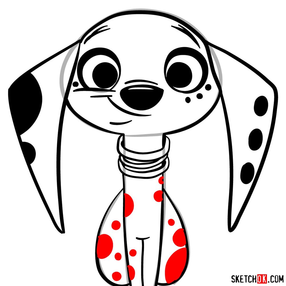 How to draw Dolly Dalmatian - step 11