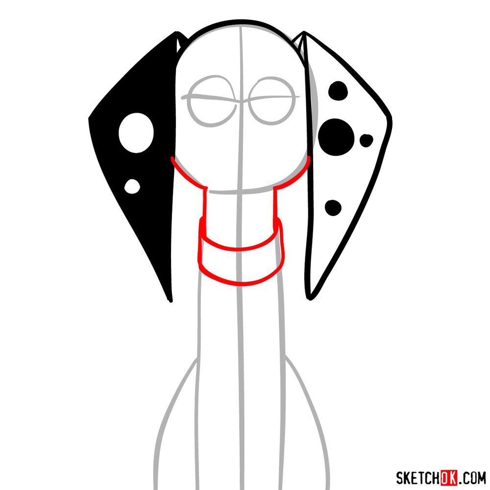 How to draw Delilah Dalmatian - step 05