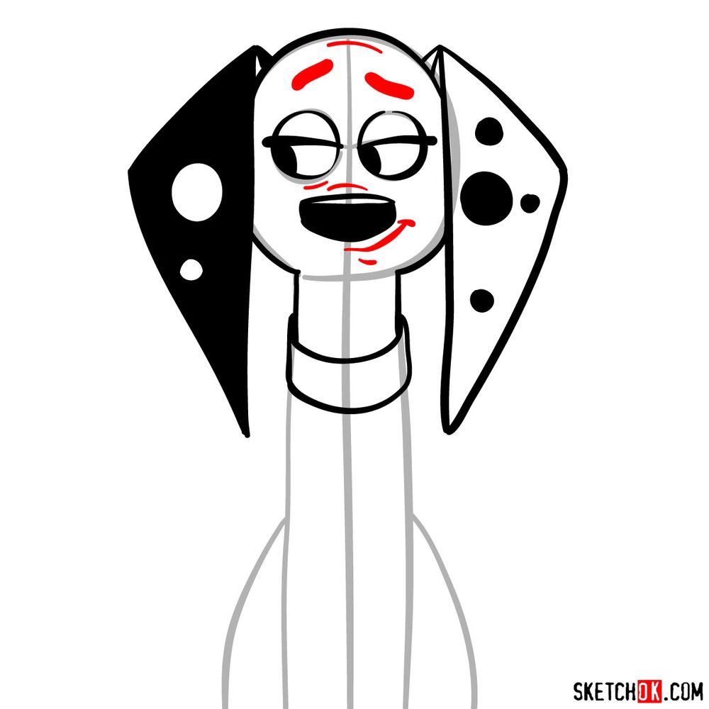 How to draw Delilah Dalmatian - step 08