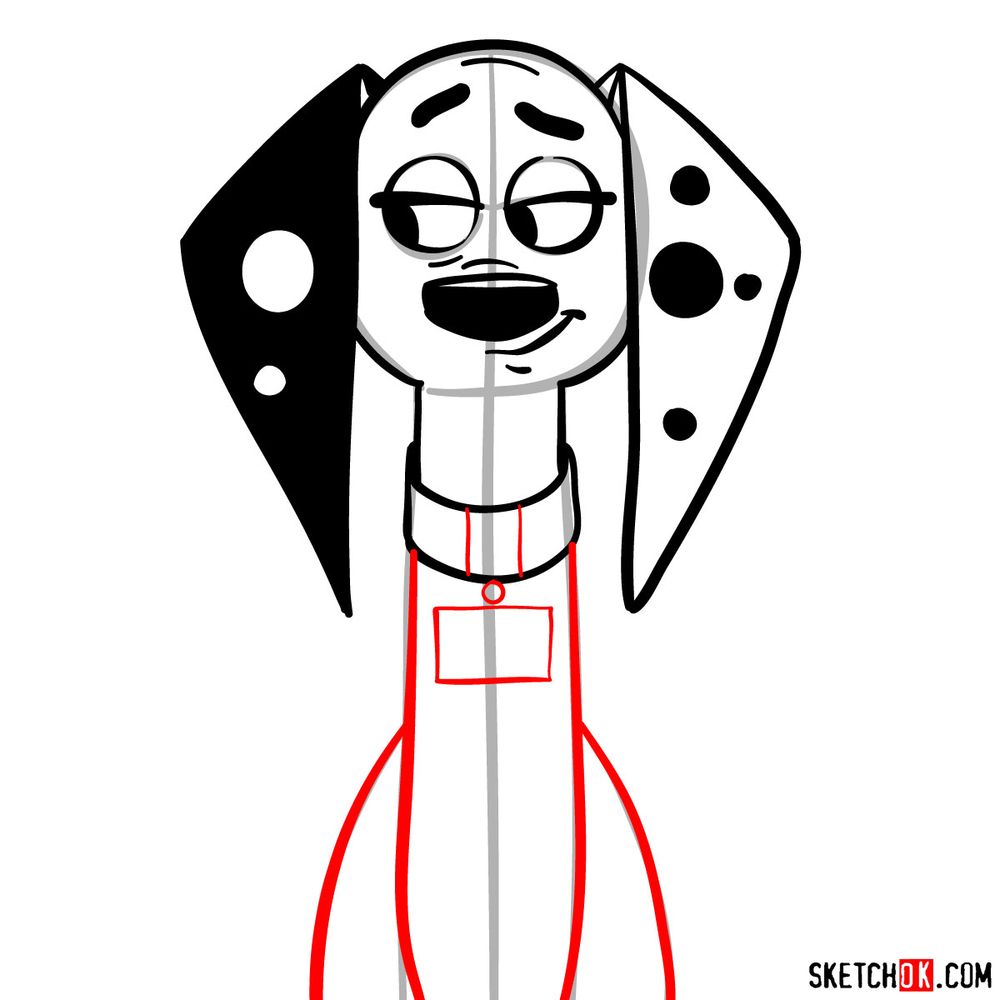 How to draw Delilah Dalmatian - step 09