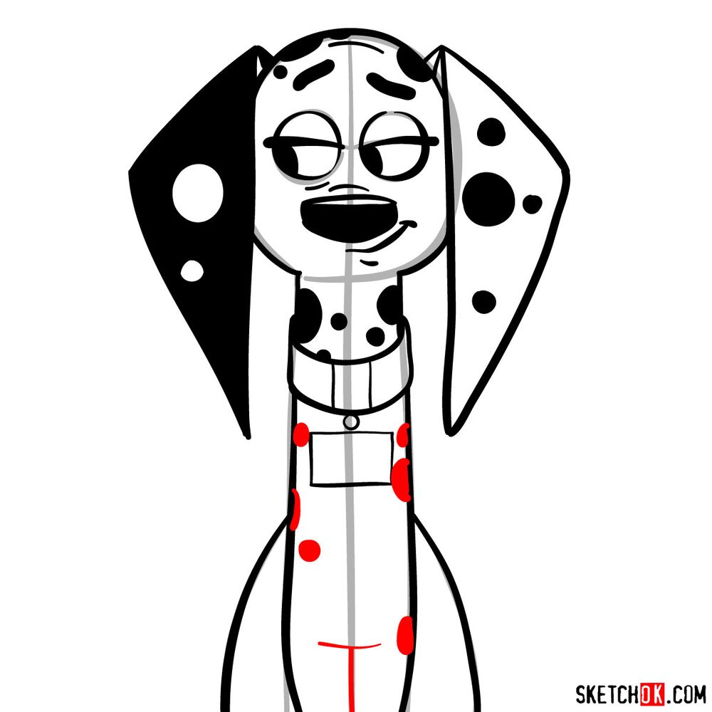 How to draw Delilah Dalmatian - step 11