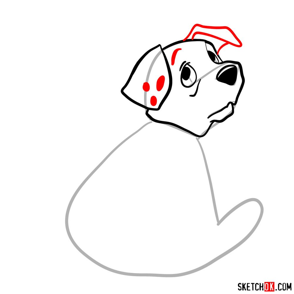 How to draw Rolly from 101 Dalmatians - step 05