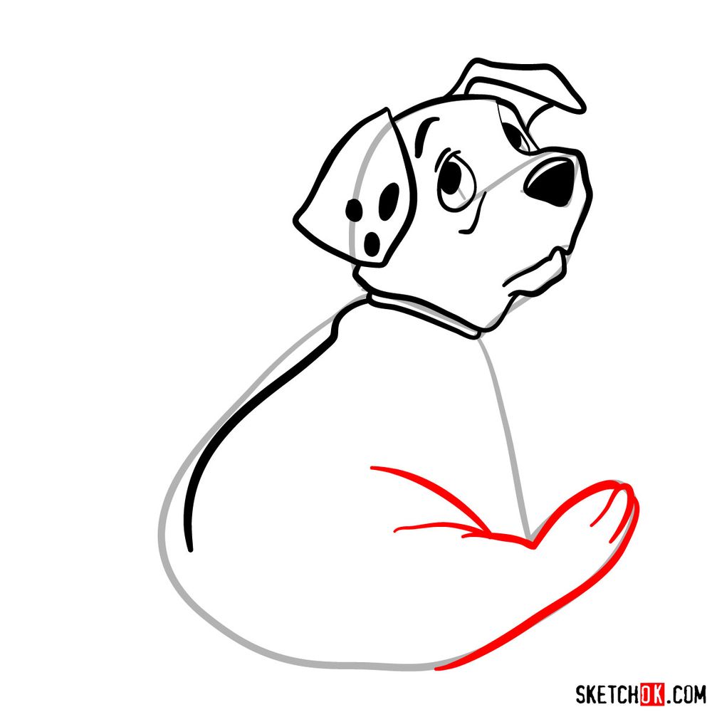 How to draw Rolly from 101 Dalmatians - step 07