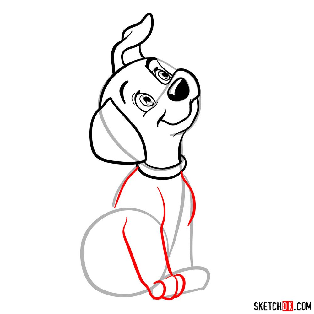 How to draw Lucky from 101 Dalmatians - step 09
