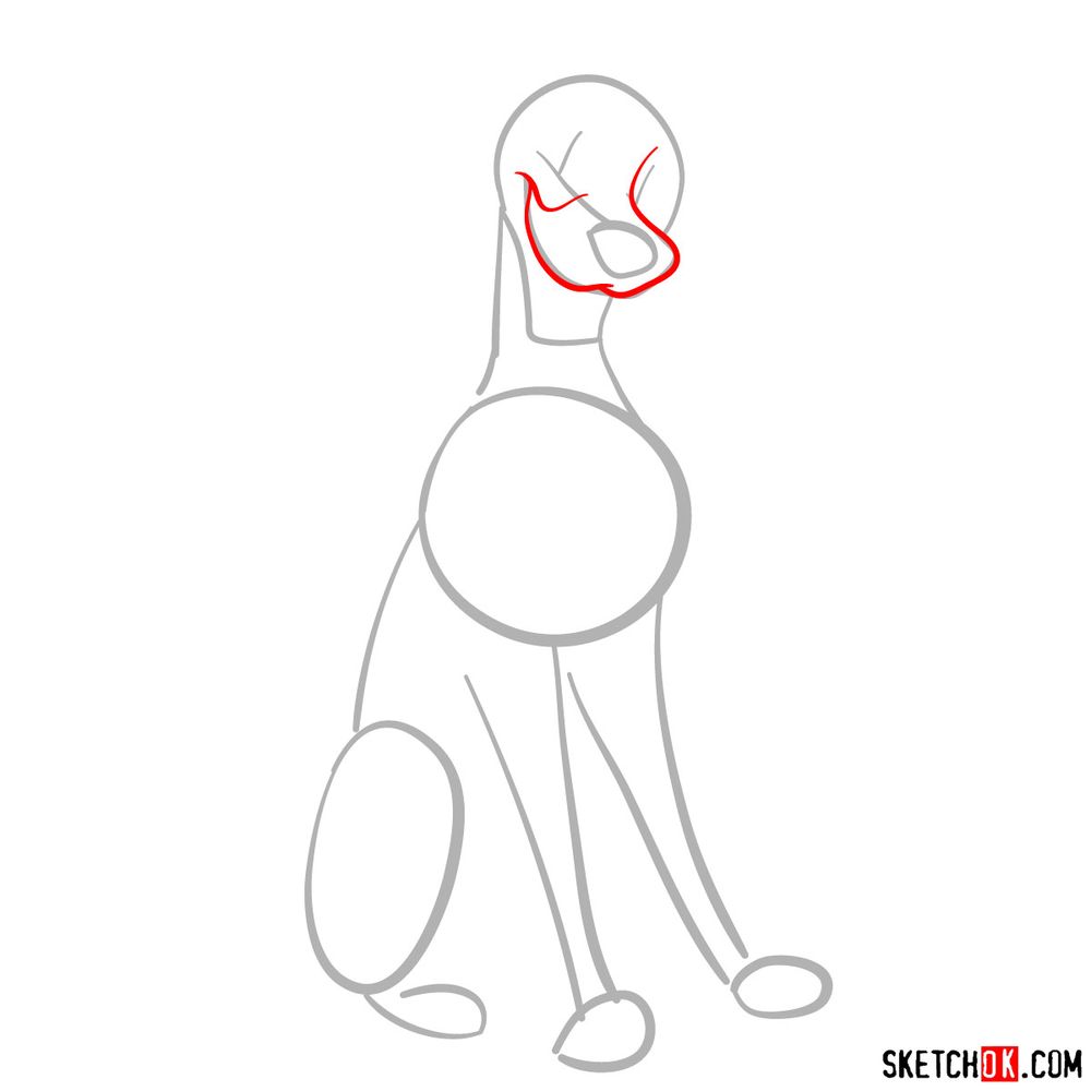 How to draw Pongo from 101 Dalmatians - step 03