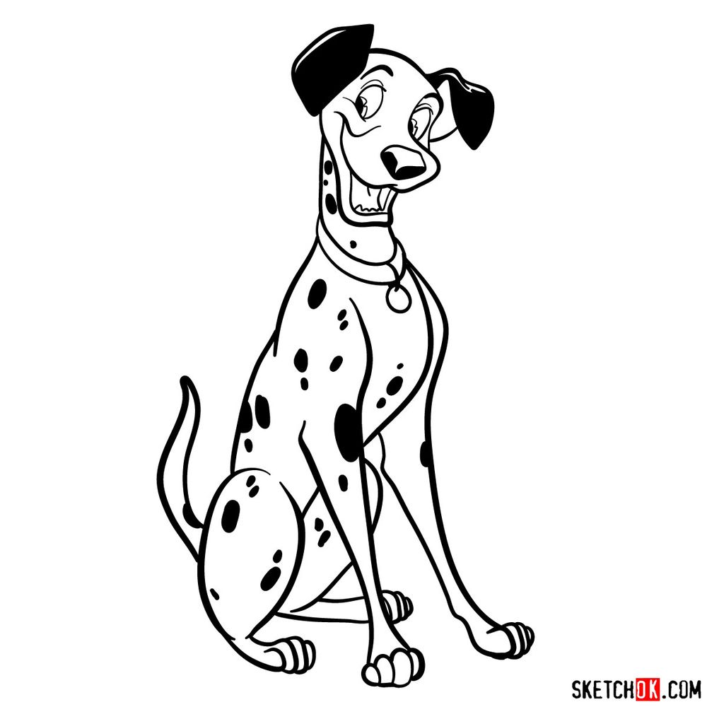 How to draw Pongo from 101 Dalmatians