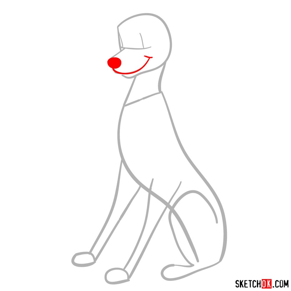 How to draw Perdita (101 Dalmatians) - step 03