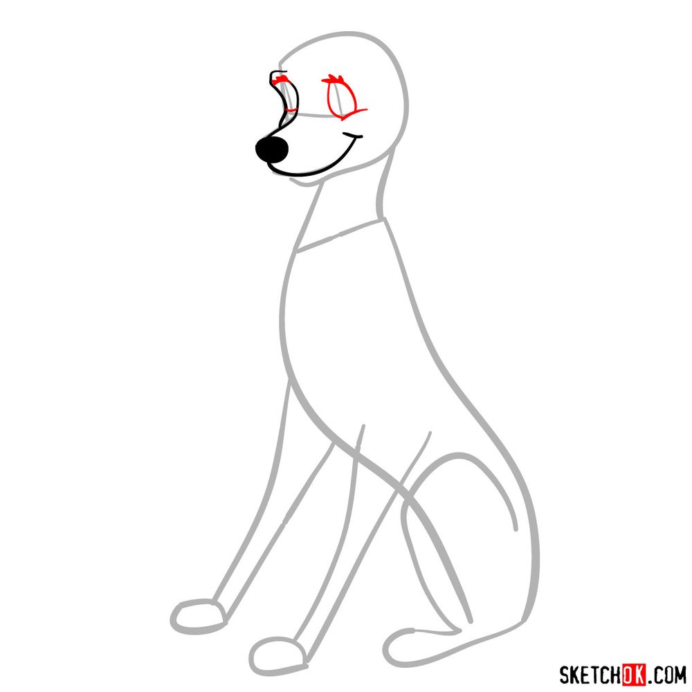 How to draw Perdita (101 Dalmatians) - step 05