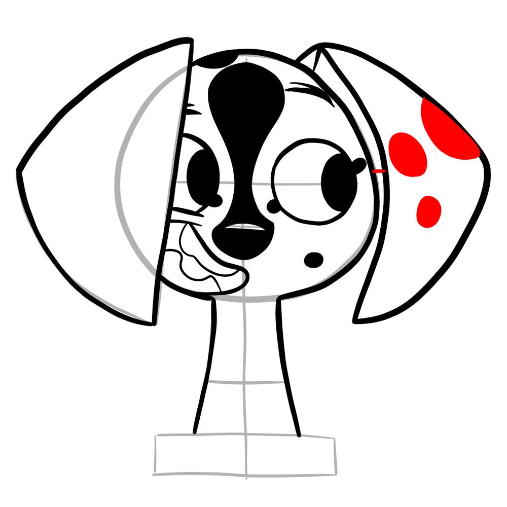 How to draw Dee Dee Dalmatian - step 14