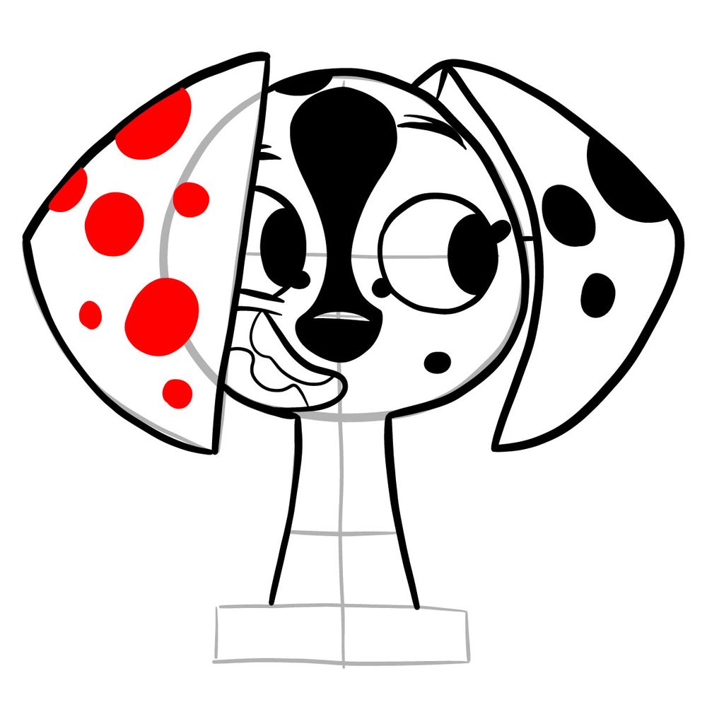 How to draw Dee Dee Dalmatian - step 15