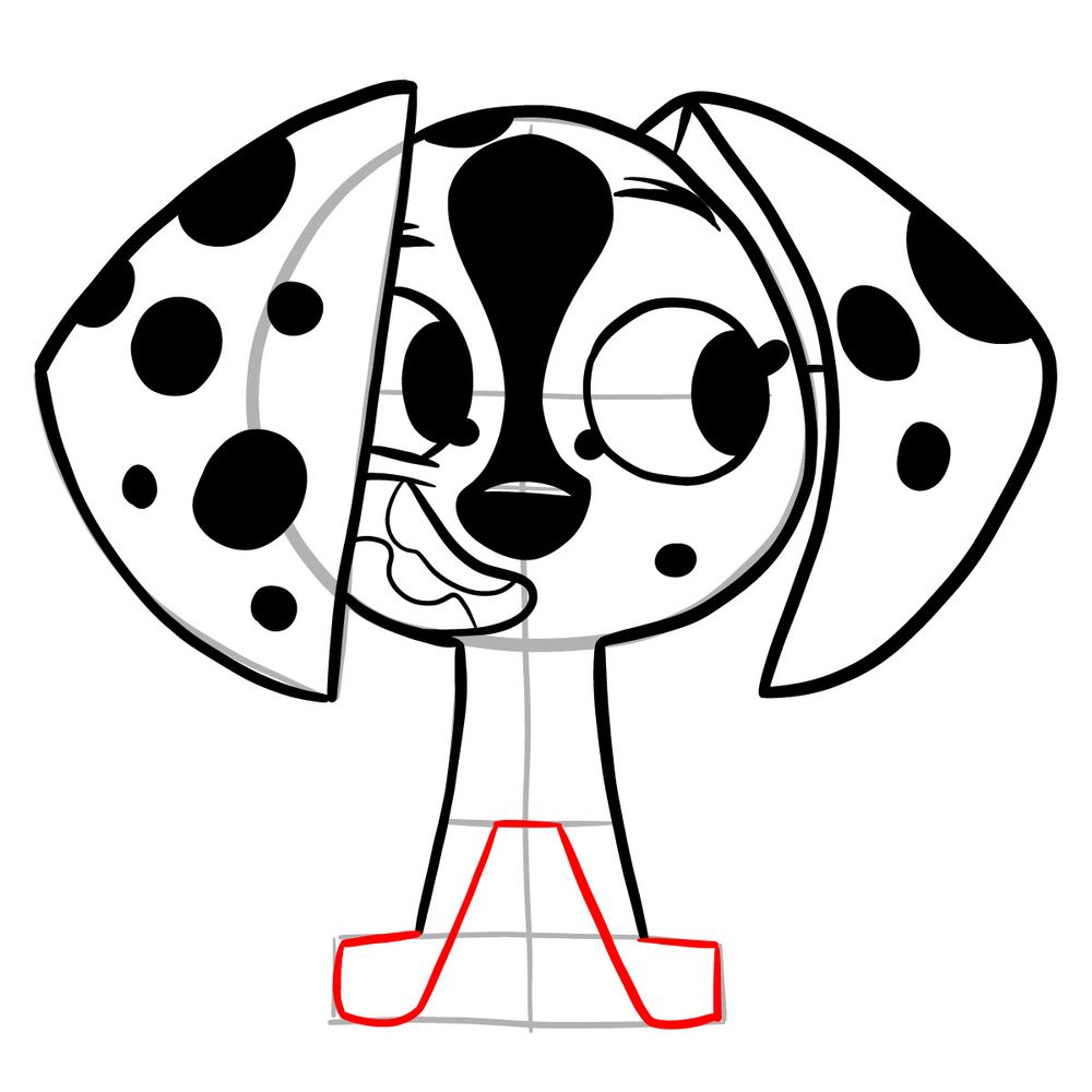 How to draw Dee Dee Dalmatian - step 16