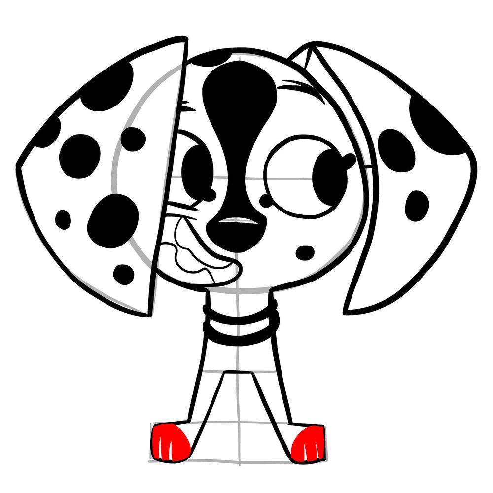 How to draw Dee Dee Dalmatian - step 18