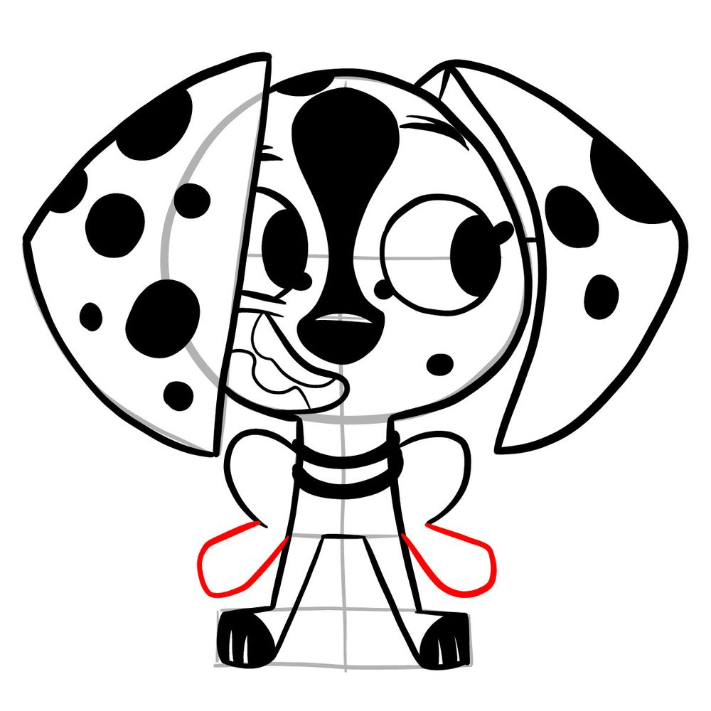 How to draw Dee Dee Dalmatian - step 20