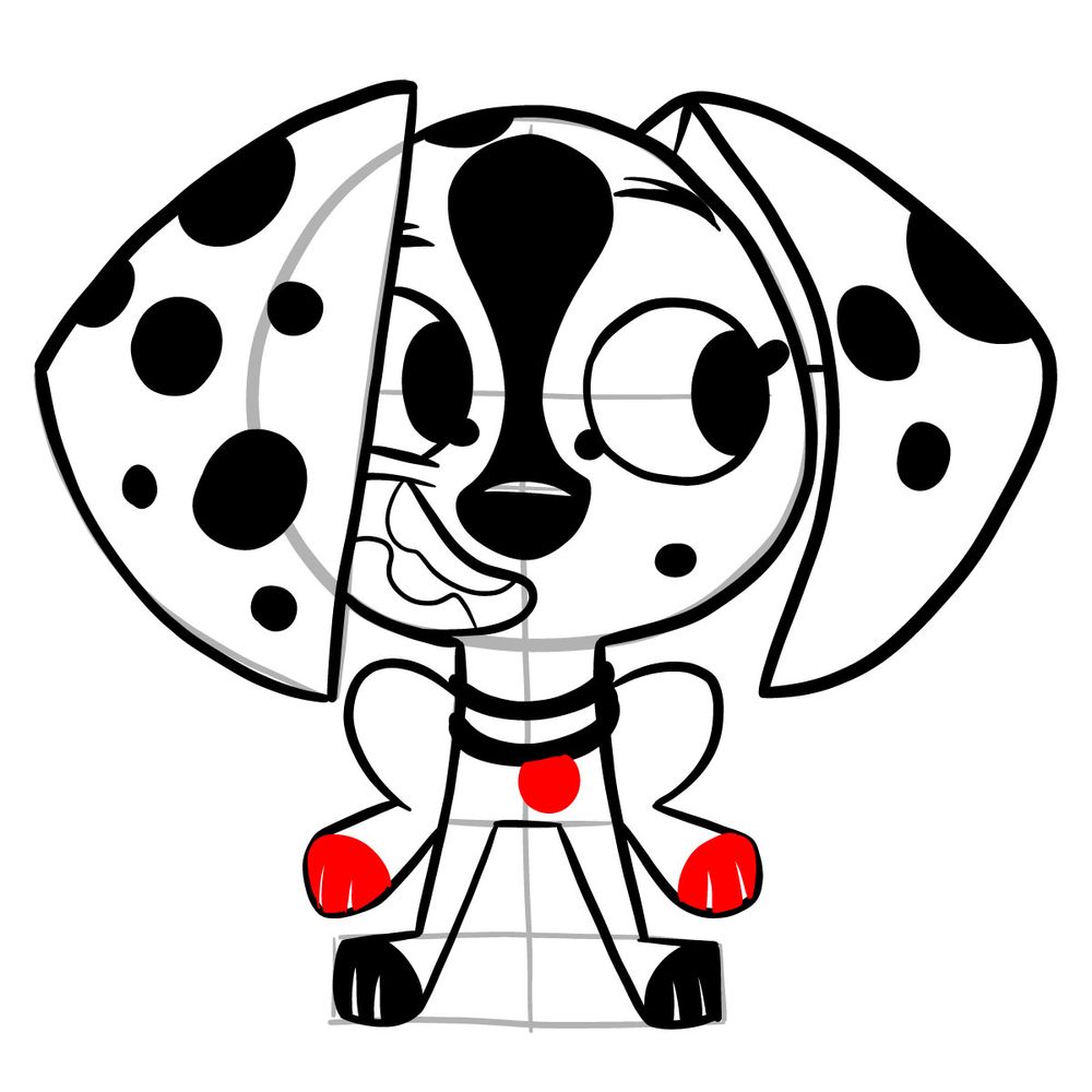 How to draw Dee Dee Dalmatian - step 21