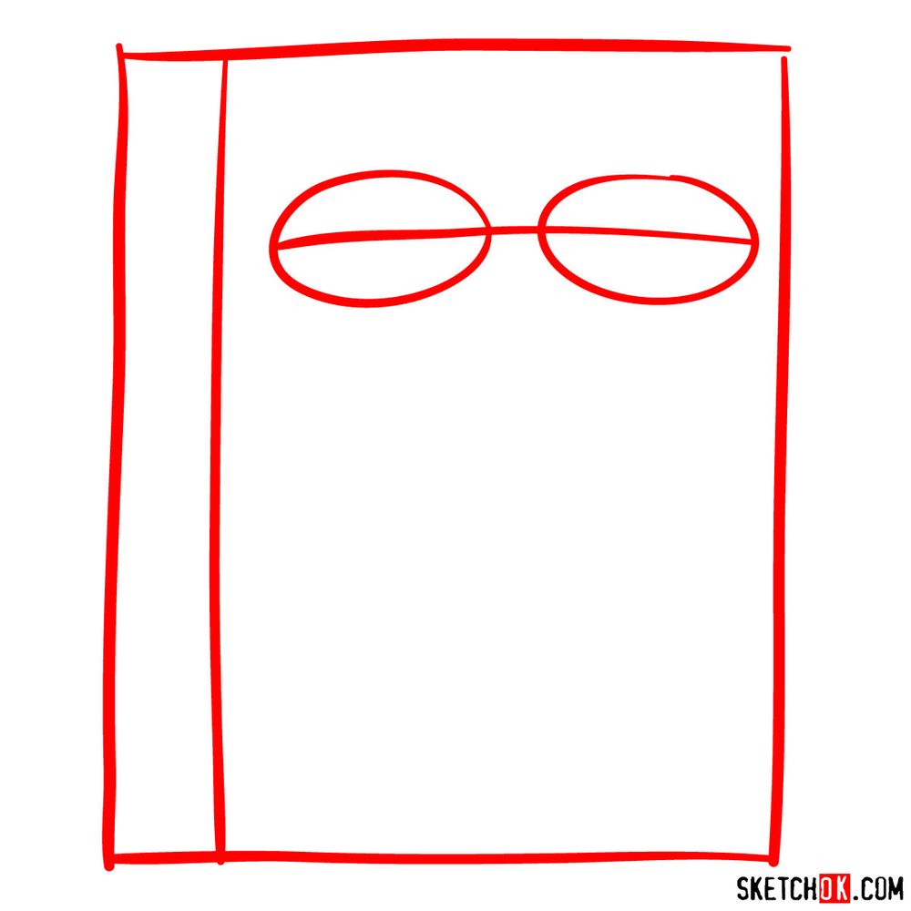 How to draw Brock from Unikitty - step 01