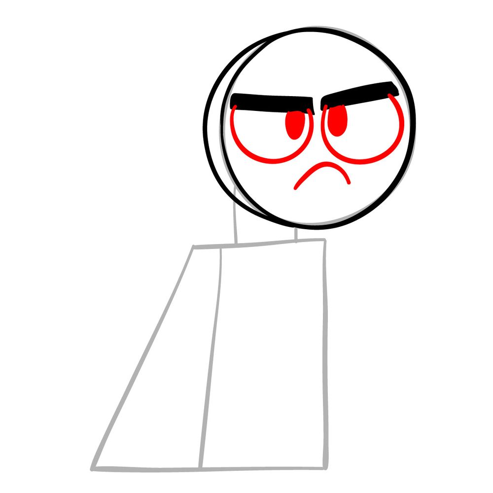 How to draw Master Frown - step 04