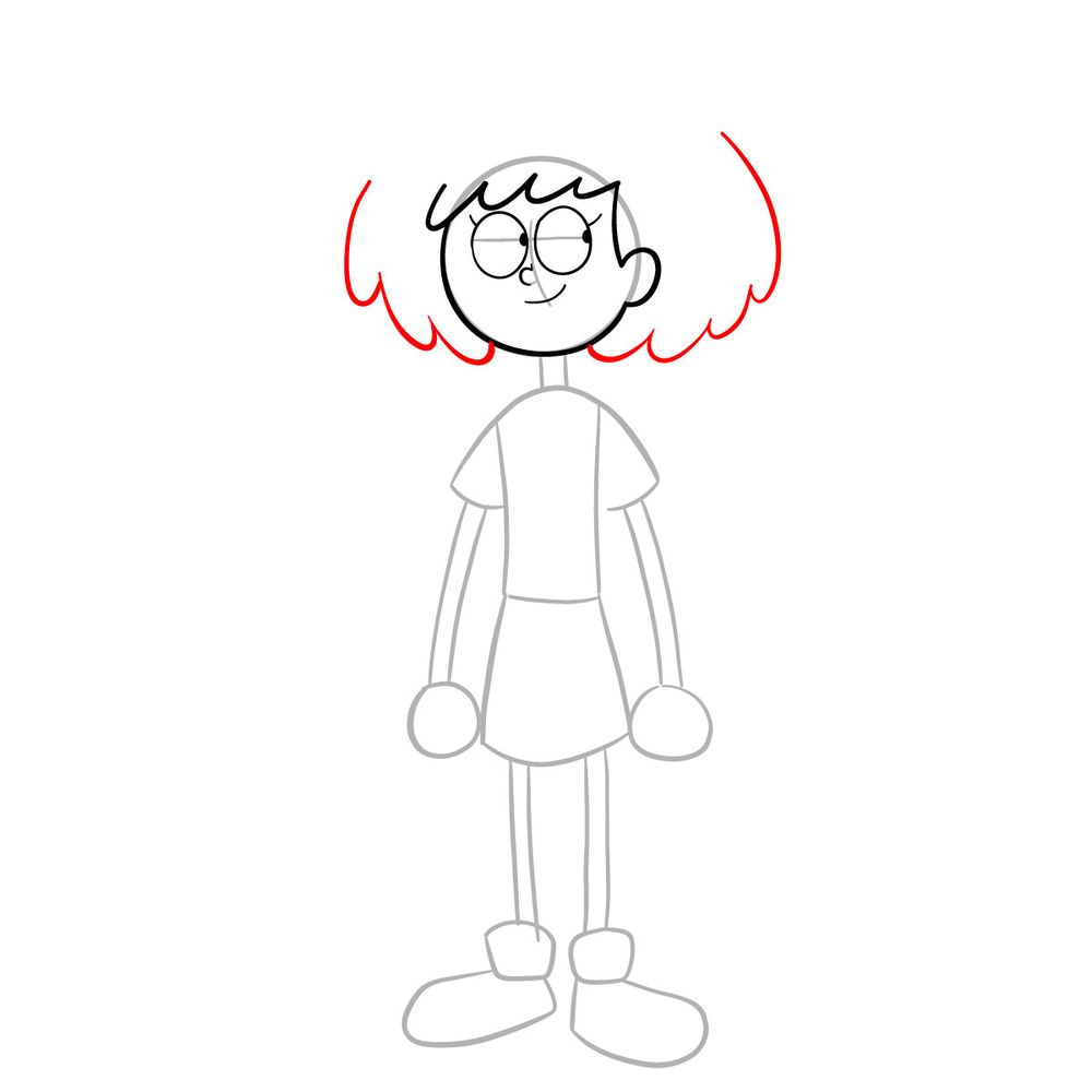 How to draw Anne from Amphibia - step 09