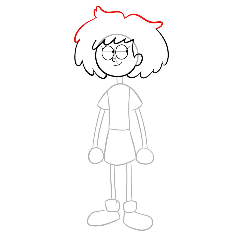 How to draw Anne from Amphibia - step 10