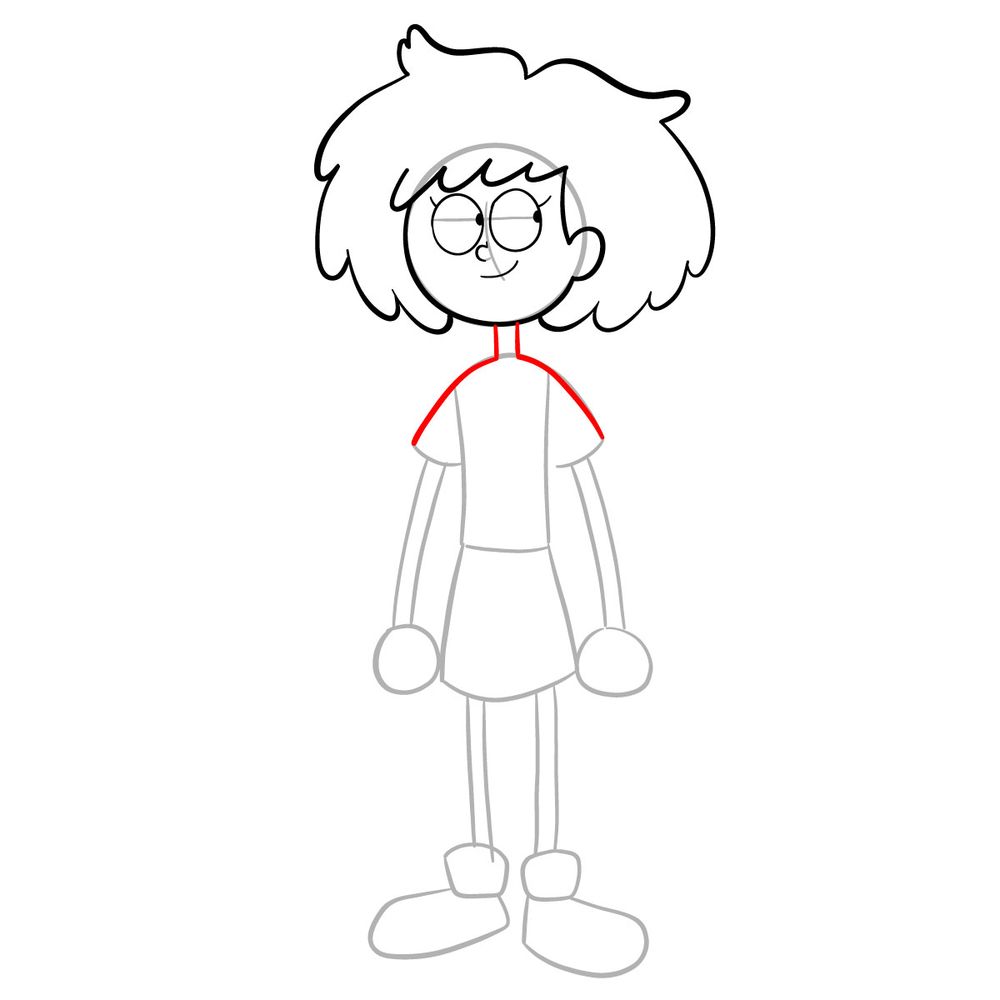 How to draw Anne from Amphibia - step 11