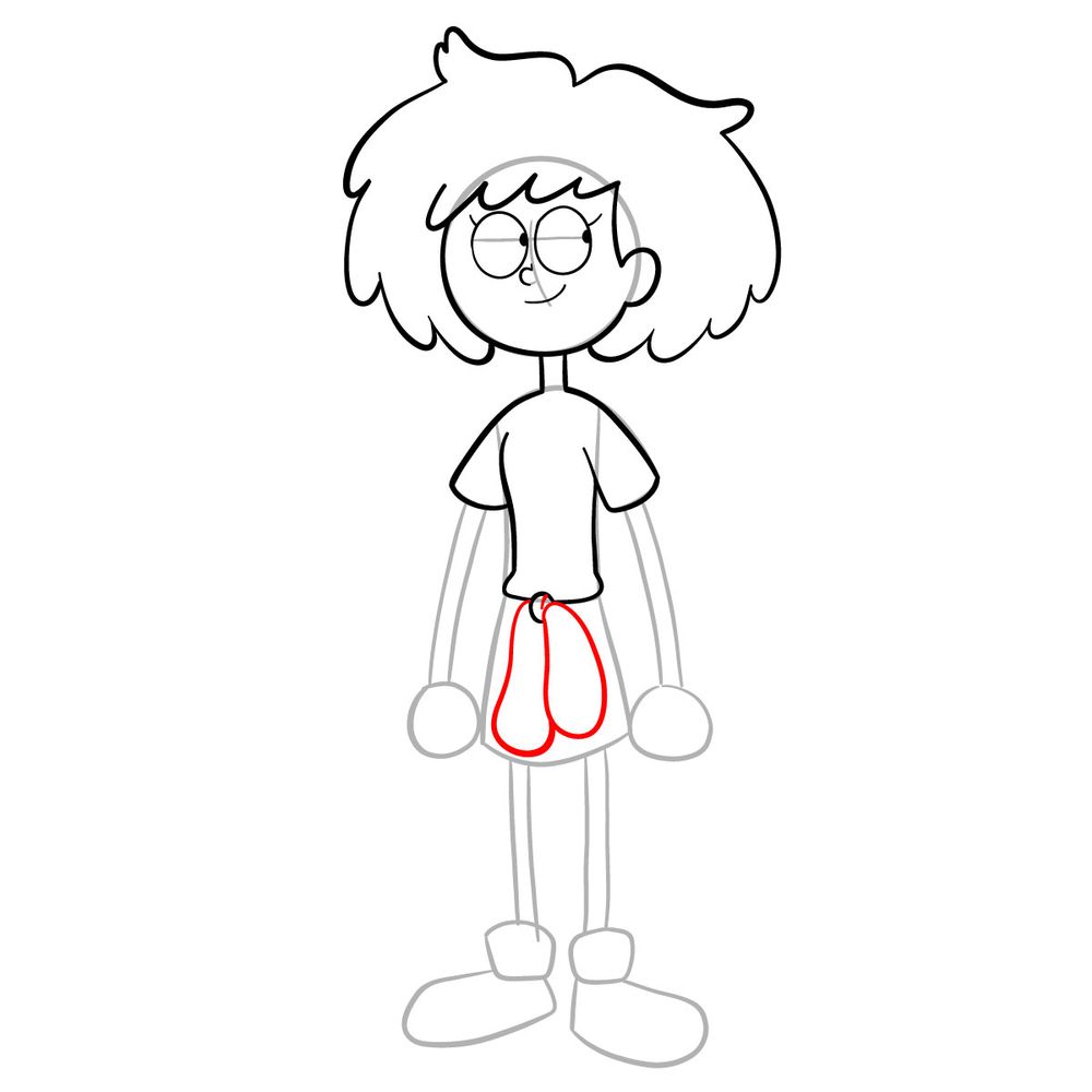How to draw Anne from Amphibia - step 14