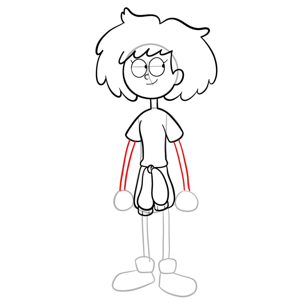 How to draw Anne from Amphibia - step 17