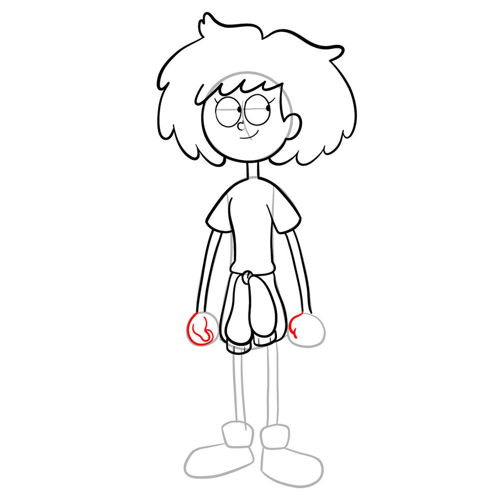 How to draw Anne from Amphibia - step 18