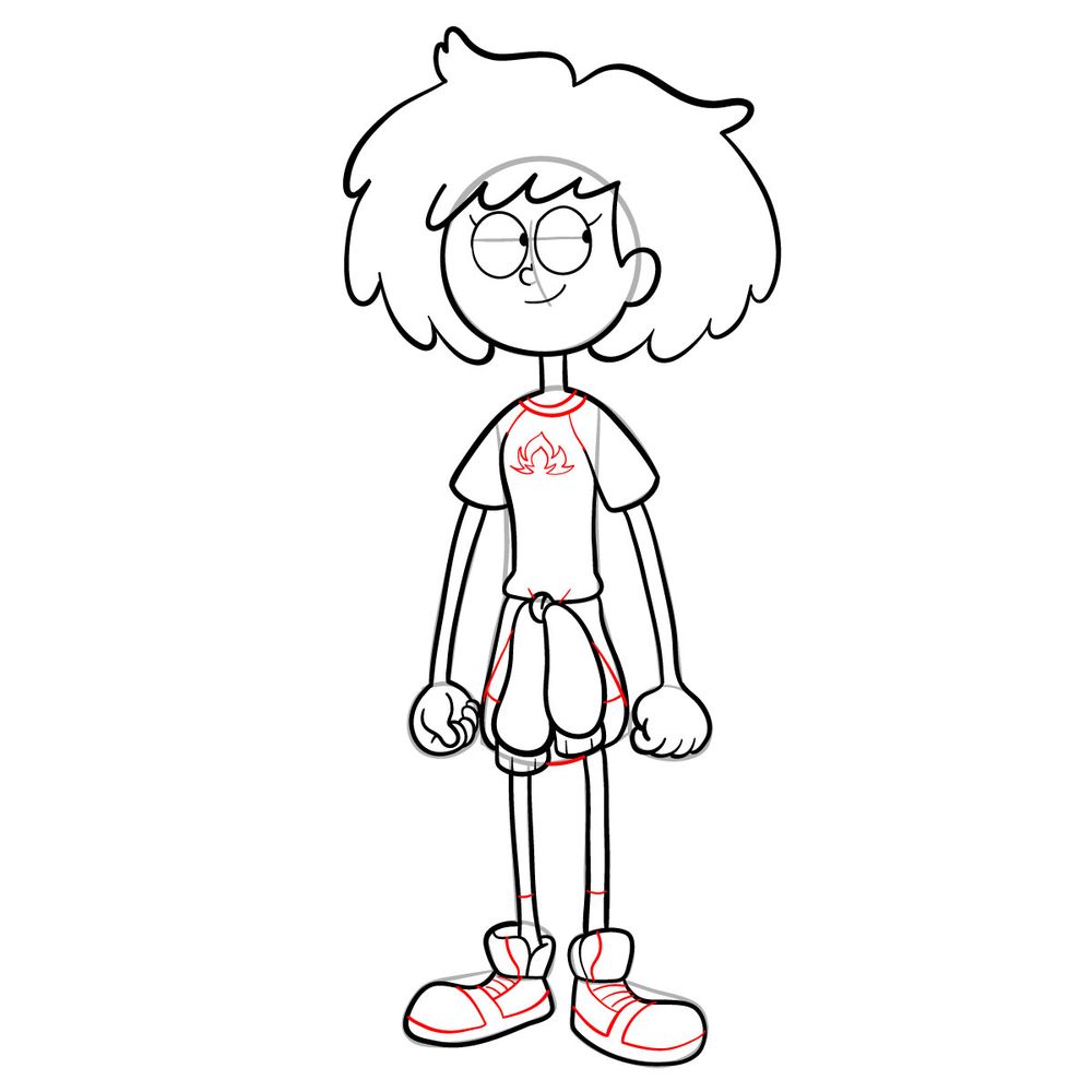 How to draw Anne from Amphibia - step 23
