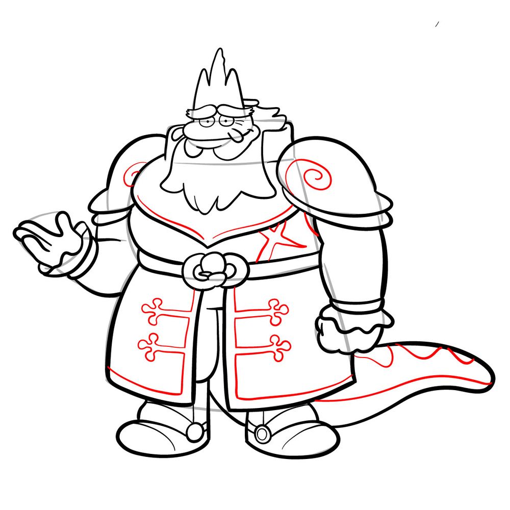 How to draw King Andrias - step 23