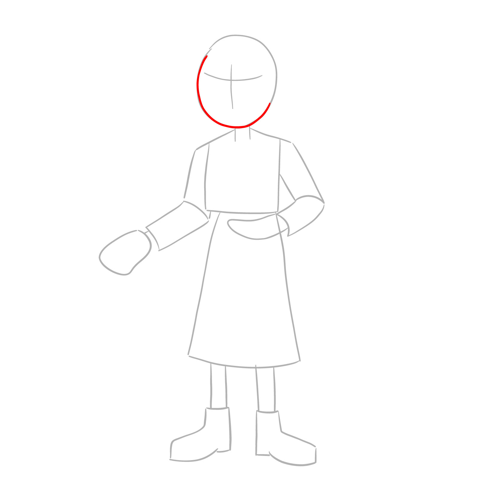 How to draw Sasha Waybright from the epilogue episode - step 04