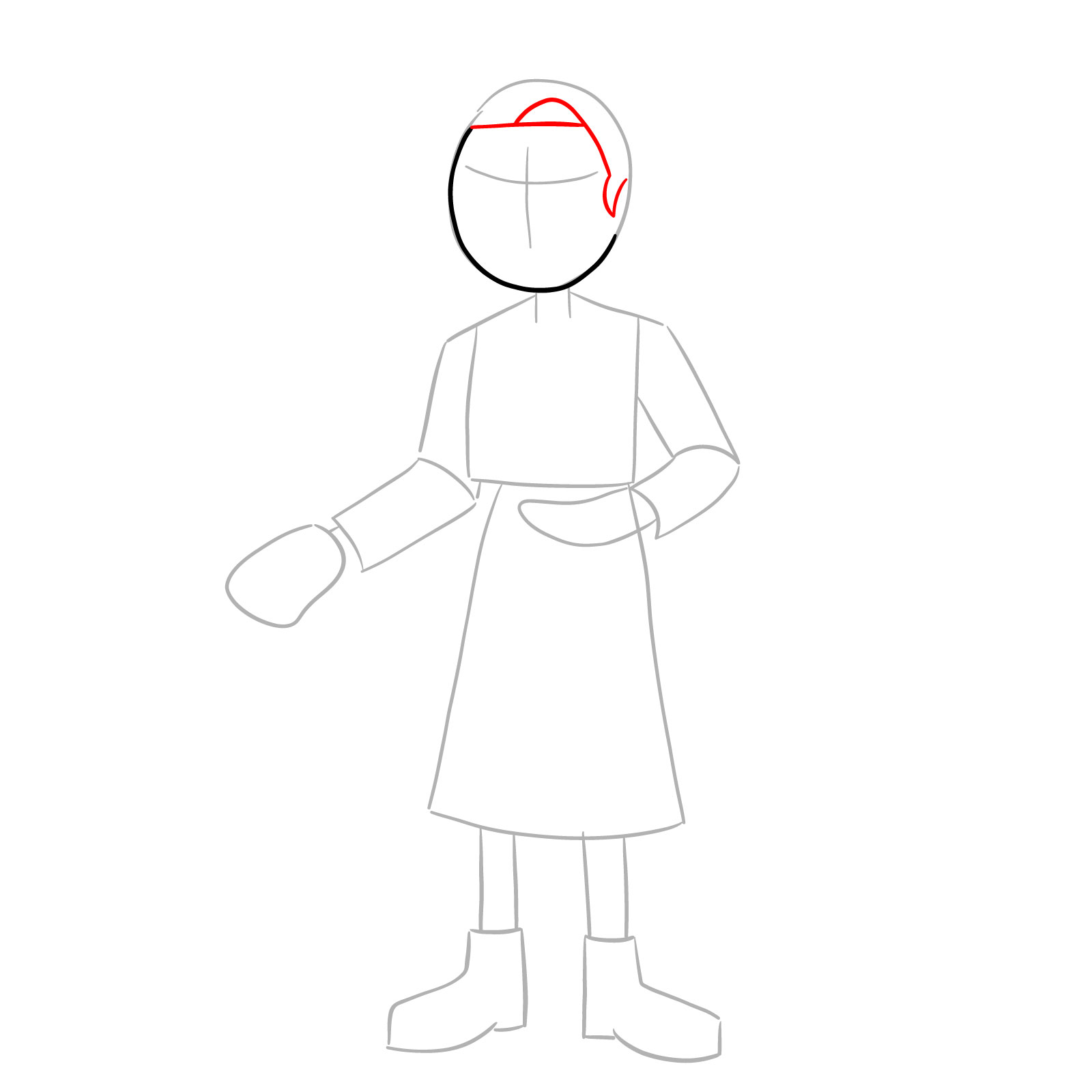 How to draw Sasha Waybright from the epilogue episode - step 05