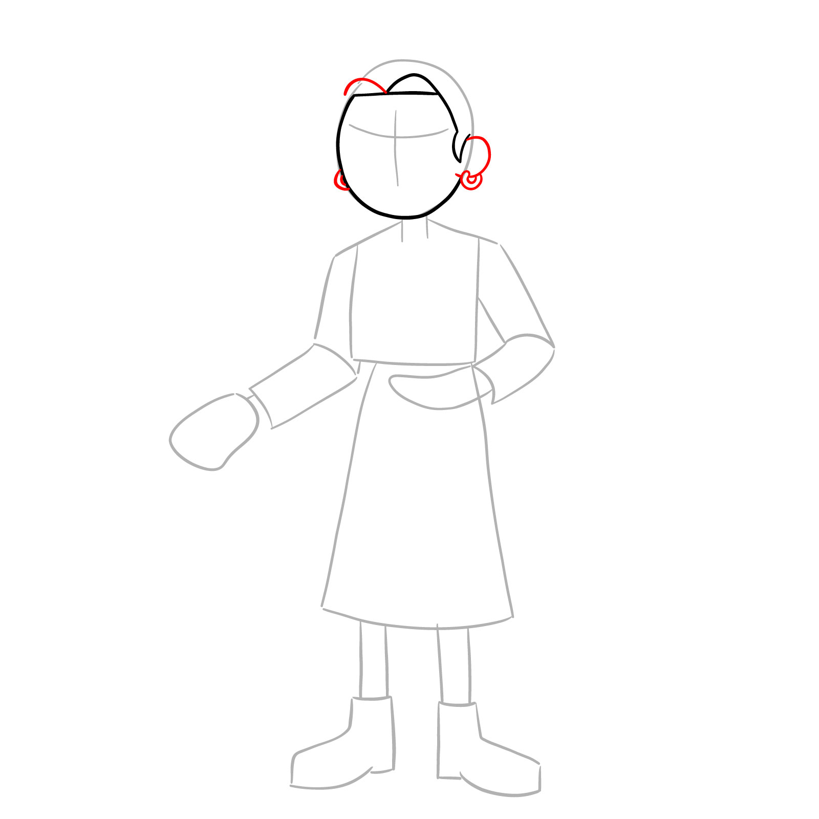 How to draw Sasha Waybright from the epilogue episode - step 06