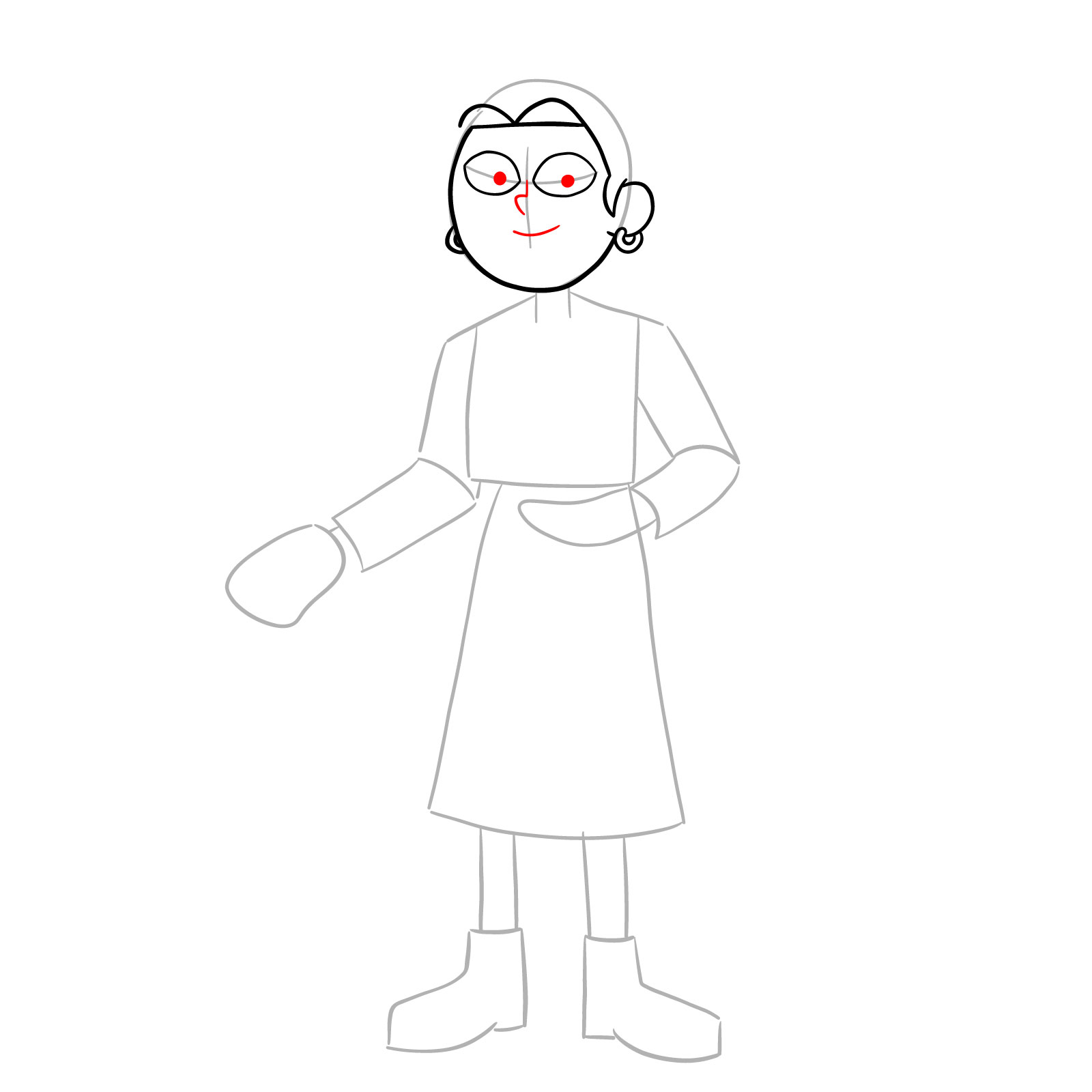 How to draw Sasha Waybright from the epilogue episode - step 08