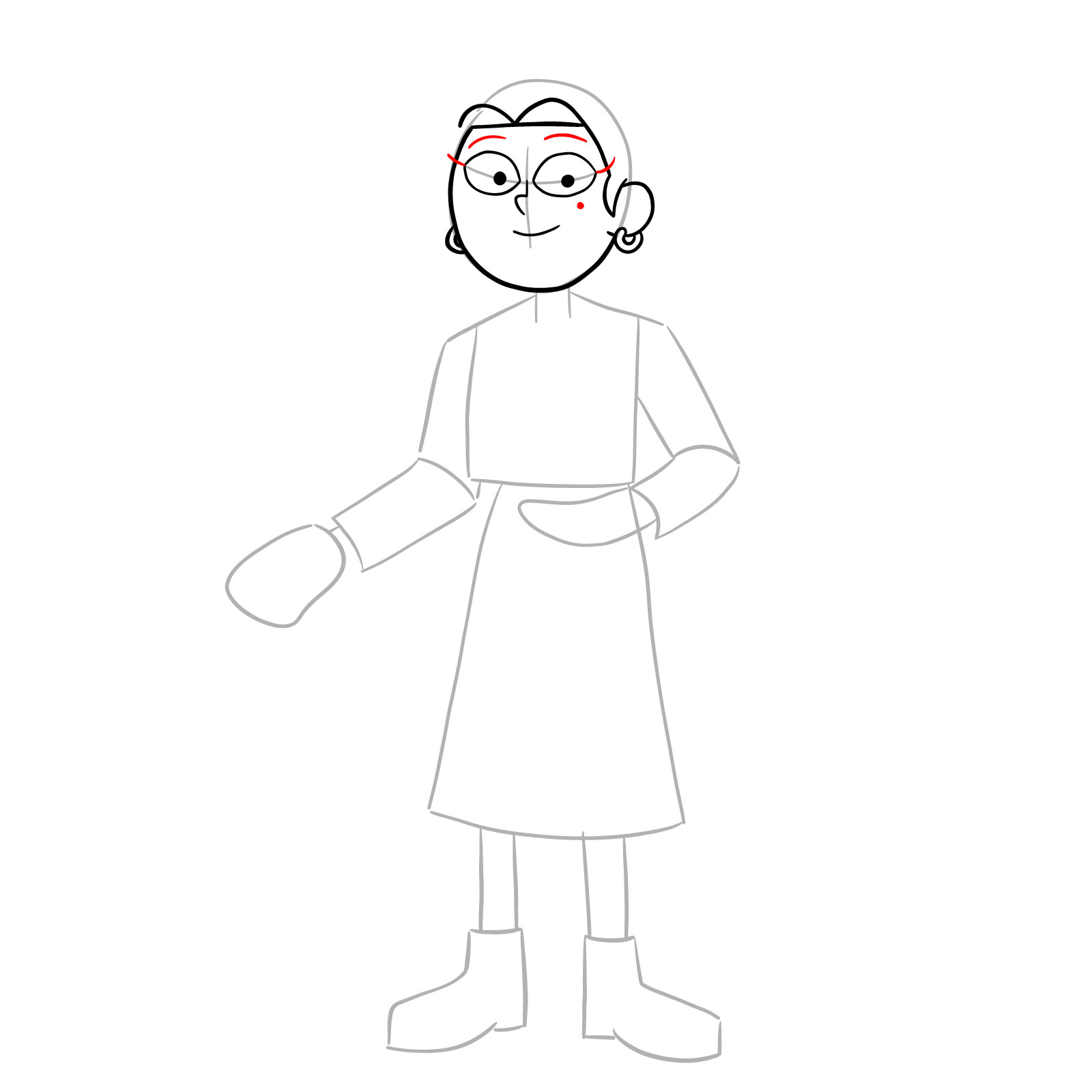 How to draw Sasha Waybright from the epilogue episode - step 09