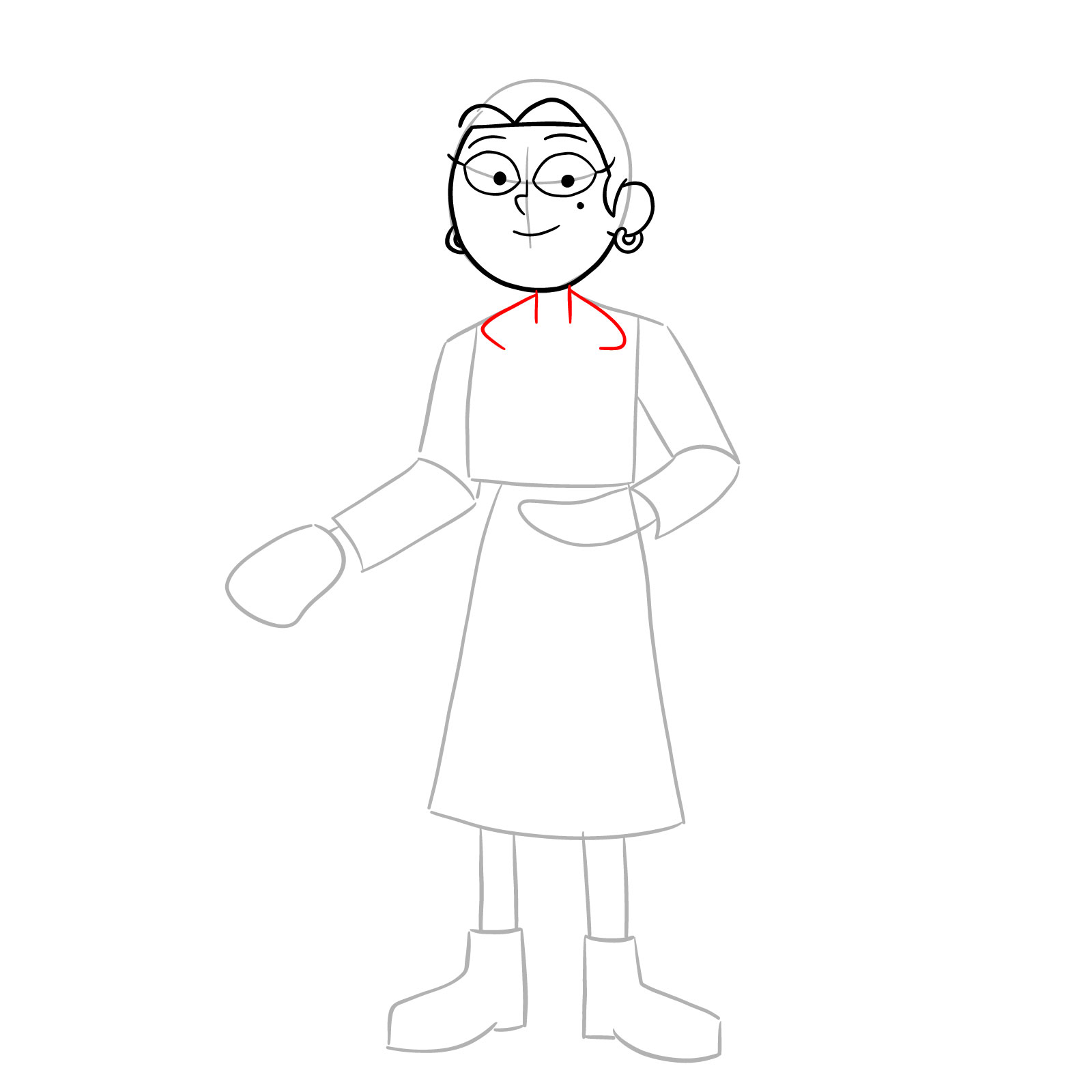 How to draw Sasha Waybright from the epilogue episode - step 10