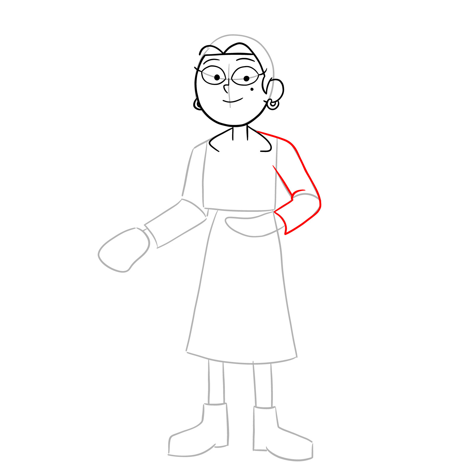 How to draw Sasha Waybright from the epilogue episode - step 11