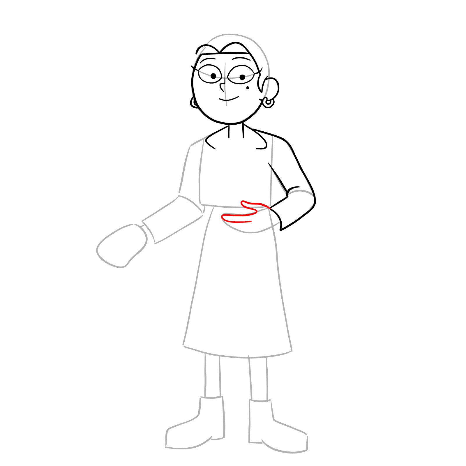 How to draw Sasha Waybright from the epilogue episode - step 12