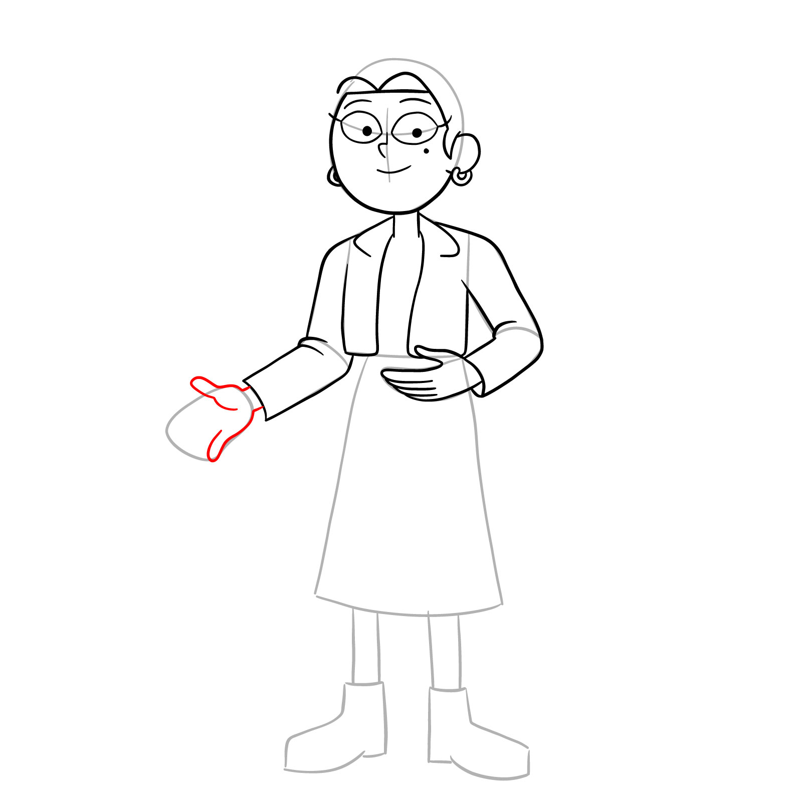 How to draw Sasha Waybright from the epilogue episode - step 16