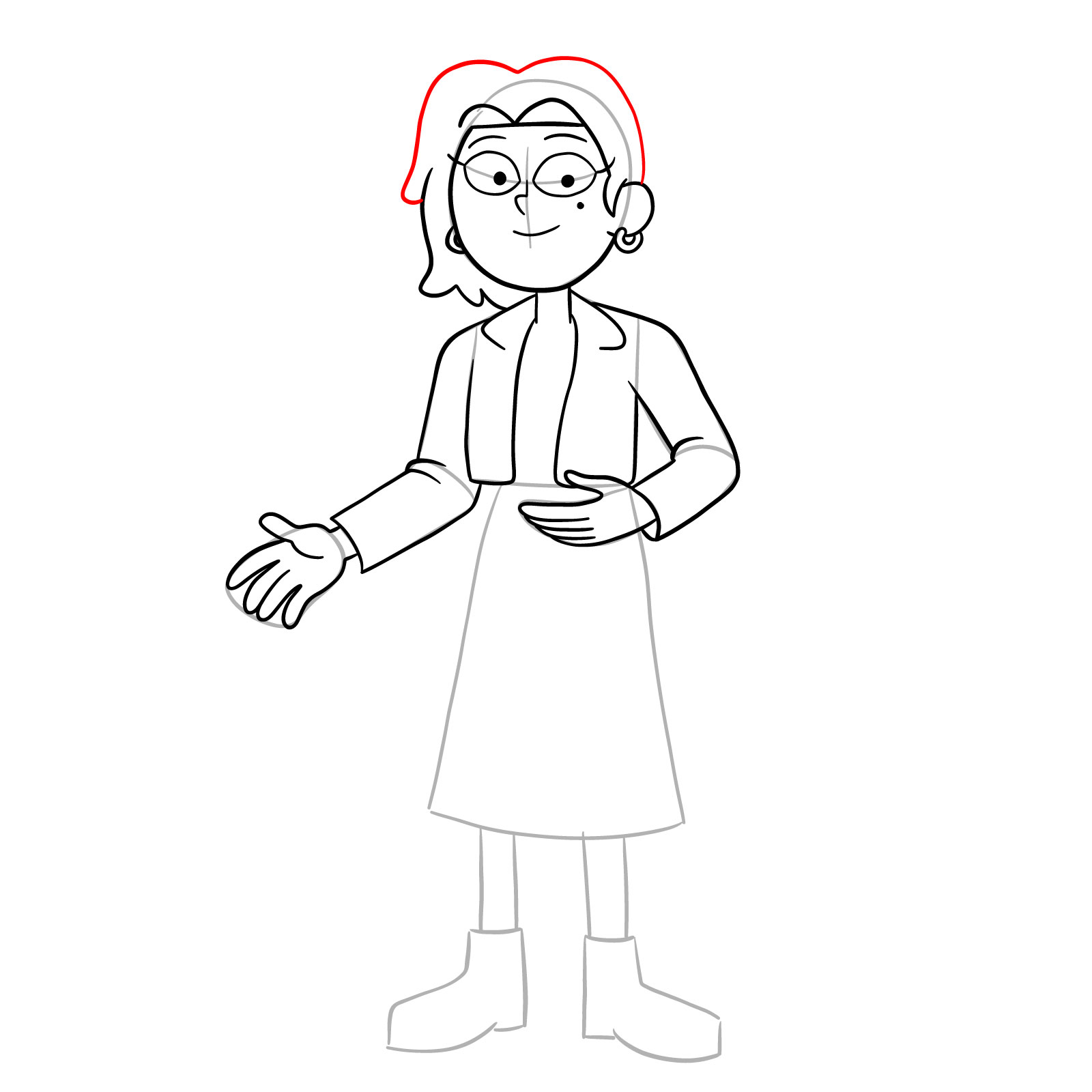 How to draw Sasha Waybright from the epilogue episode - step 19