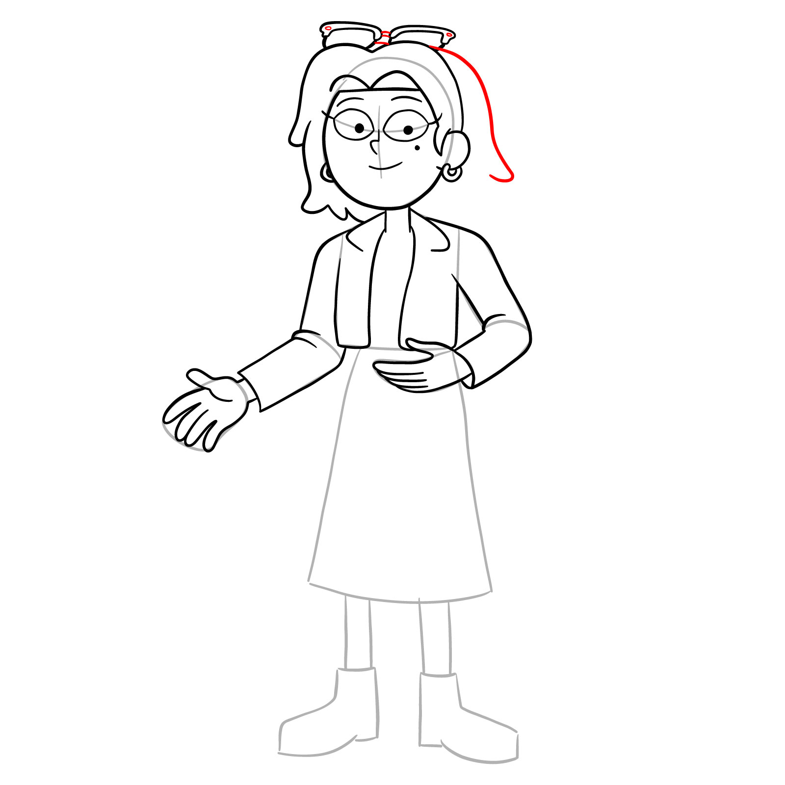 How to draw Sasha Waybright from the epilogue episode - step 21