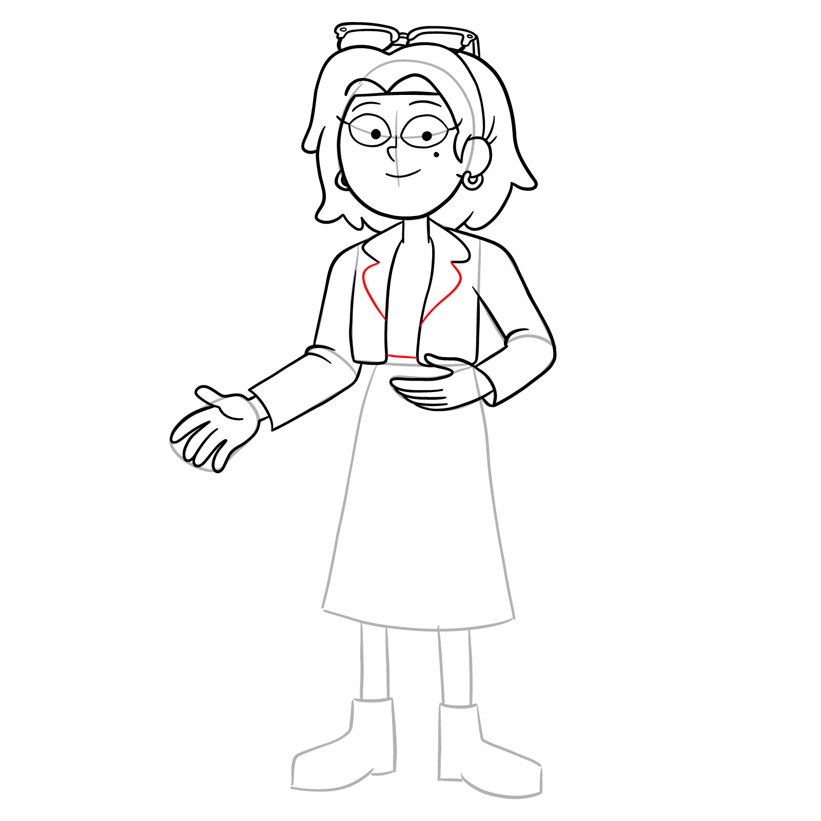 How to draw Sasha Waybright from the epilogue episode - step 23