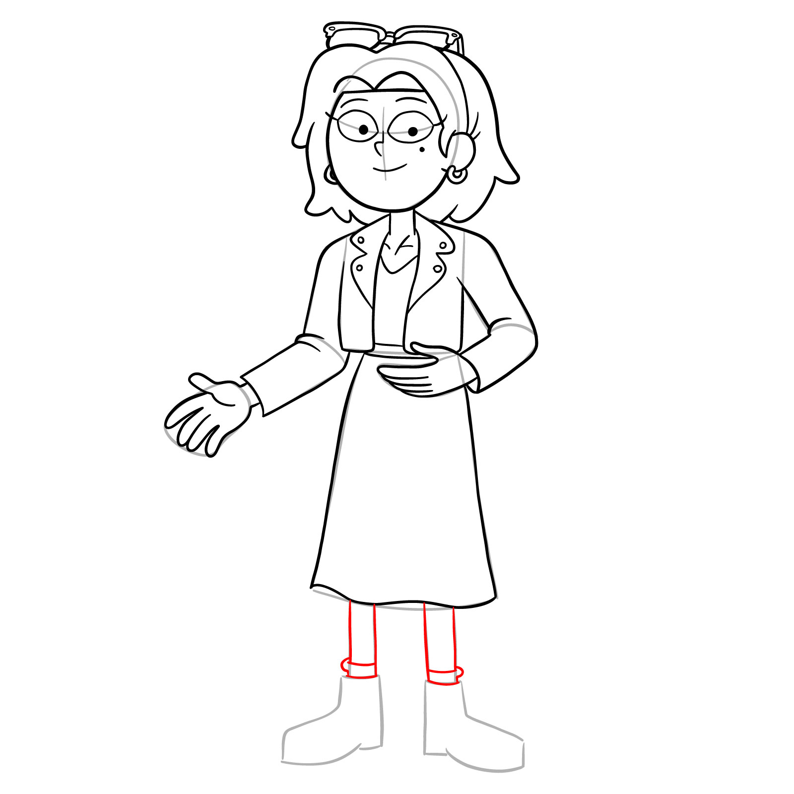 How to draw Sasha Waybright from the epilogue episode - step 26