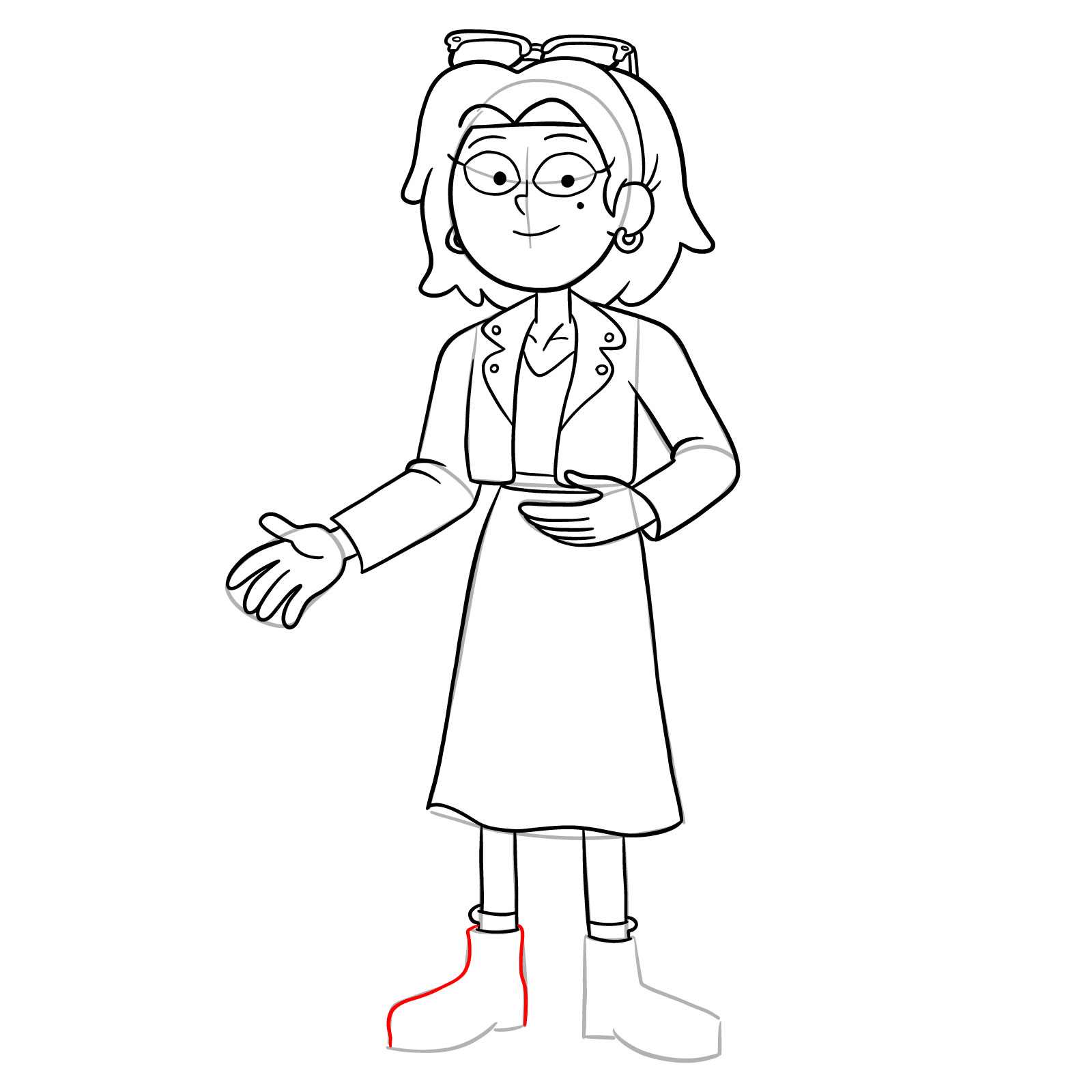 How to draw Sasha Waybright from the epilogue episode - step 27